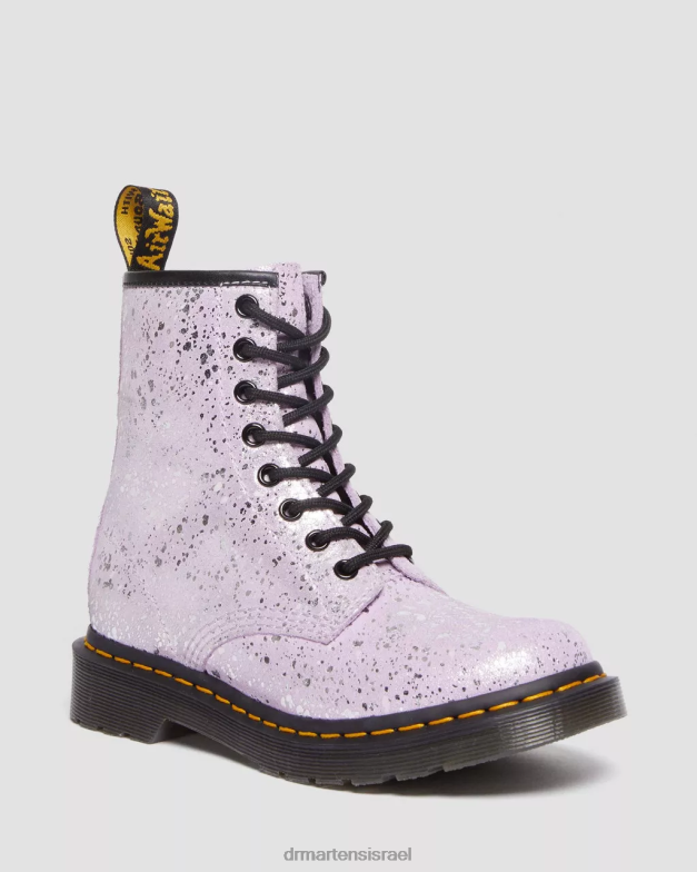 מגפי שרוכים מזמש מתכתי 1460 Dr. Martens זמש מתז צבע מטאלי לילך הַנעָלָה N8BB8174