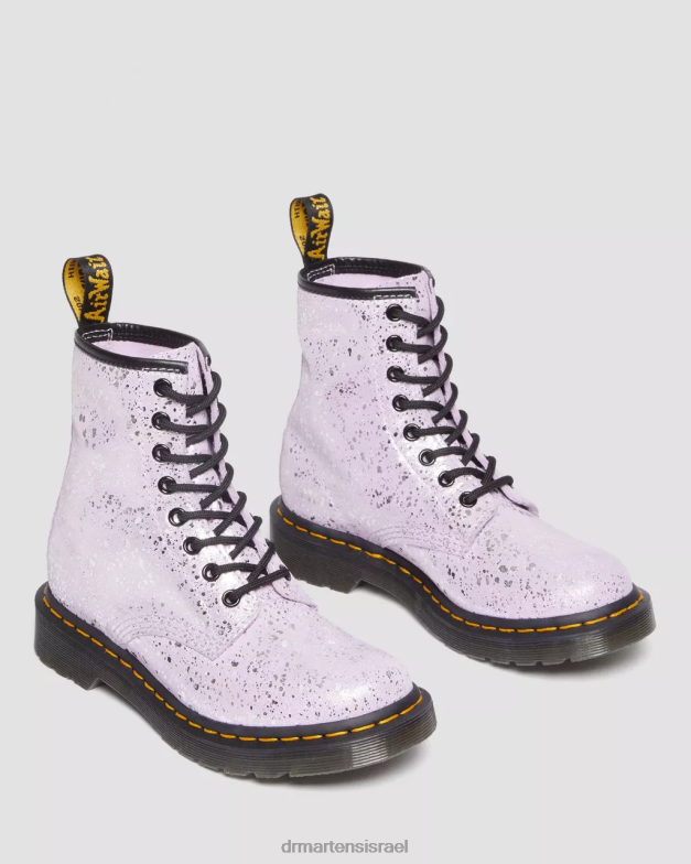 מגפי שרוכים מזמש מתכתי 1460 Dr. Martens זמש מתז צבע מטאלי לילך הַנעָלָה N8BB8174