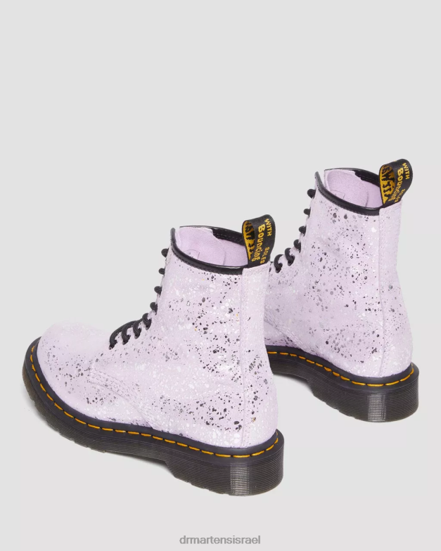 מגפי שרוכים מזמש מתכתי 1460 Dr. Martens זמש מתז צבע מטאלי לילך הַנעָלָה N8BB8174