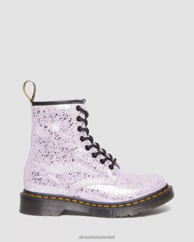מגפי שרוכים מזמש מתכתי 1460 Dr. Martens זמש מתז צבע מטאלי לילך הַנעָלָה N8BB8174