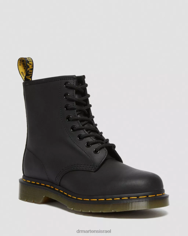 מגפי שרוכים מעור שמנוני 1460 Dr. Martens עור שמנוני שחור הַנעָלָה N8BB818