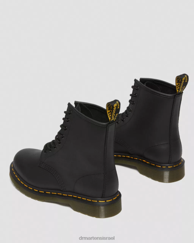 מגפי שרוכים מעור שמנוני 1460 Dr. Martens עור שמנוני שחור הַנעָלָה N8BB818