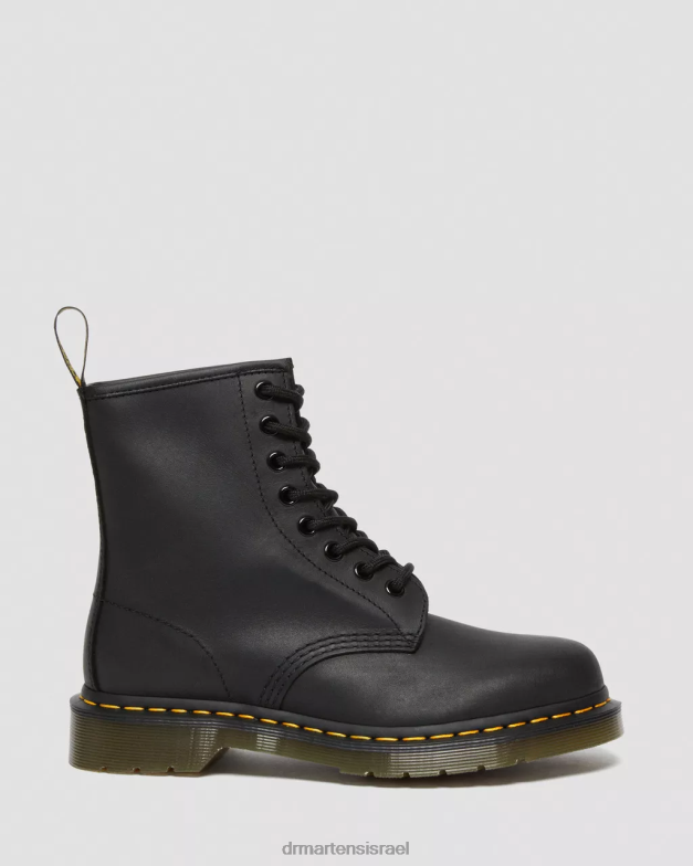 מגפי שרוכים מעור שמנוני 1460 Dr. Martens עור שמנוני שחור הַנעָלָה N8BB818