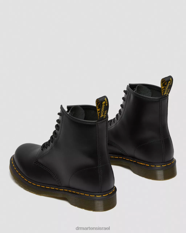מגפי שרוכים מעור חלק 1460 Dr. Martens שחור חלק הַנעָלָה N8BB81