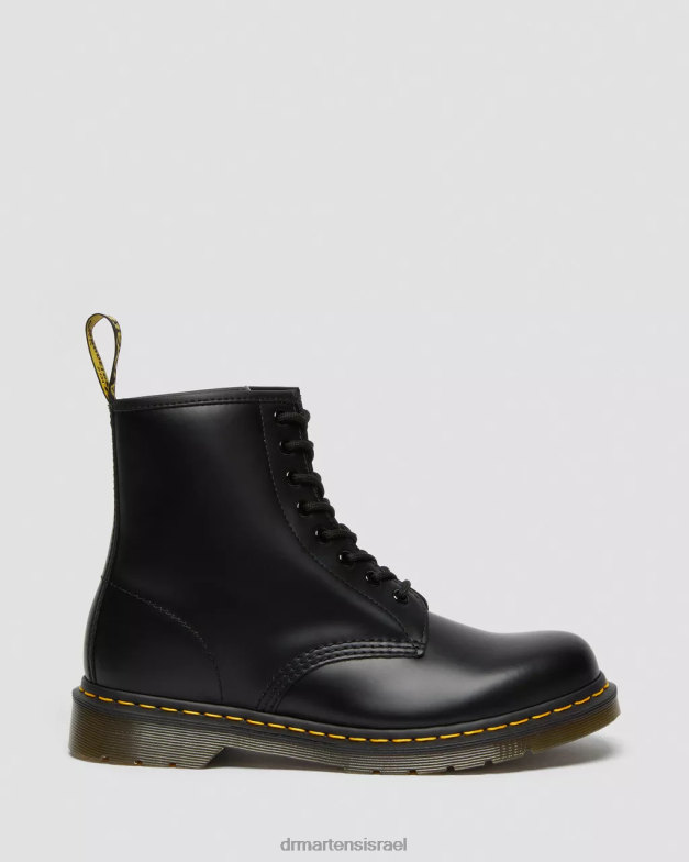 מגפי שרוכים מעור חלק 1460 Dr. Martens שחור חלק הַנעָלָה N8BB81