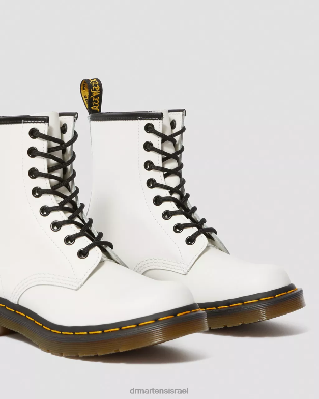 מגפי שרוכים מעור חלק 1460 Dr. Martens לבן חלק הַנעָלָה N8BB823