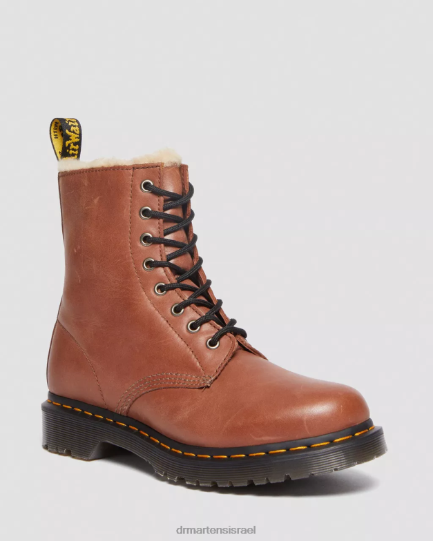מגפי עור מצופים פרווה מלאכותית 1460 סרינה Dr. Martens מפרפר שיזוף הַנעָלָה N8BB825