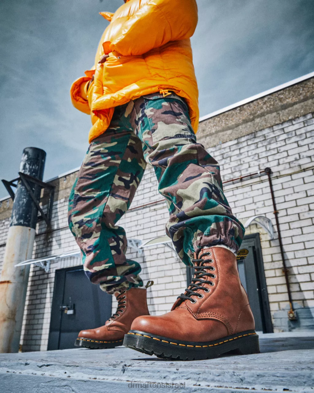 מגפי עור מצופים פרווה מלאכותית 1460 סרינה Dr. Martens מפרפר שיזוף הַנעָלָה N8BB825