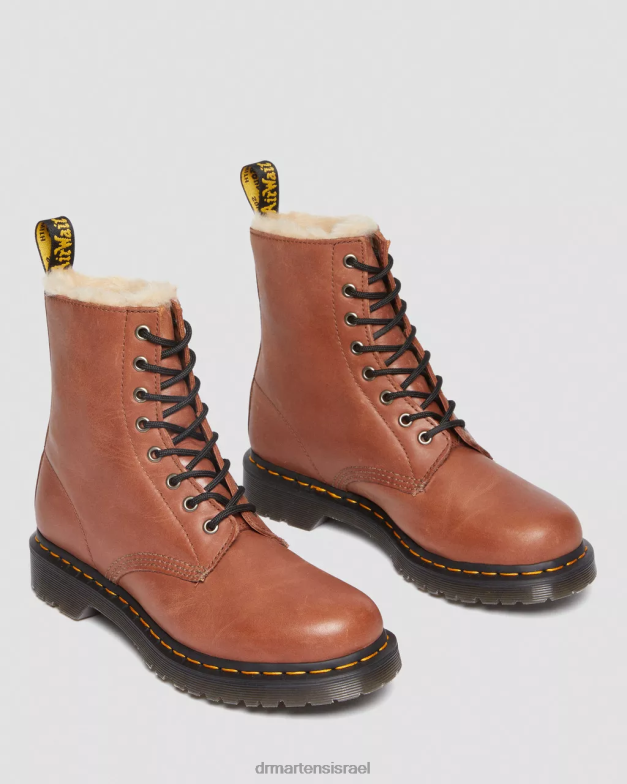 מגפי עור מצופים פרווה מלאכותית 1460 סרינה Dr. Martens מפרפר שיזוף הַנעָלָה N8BB825