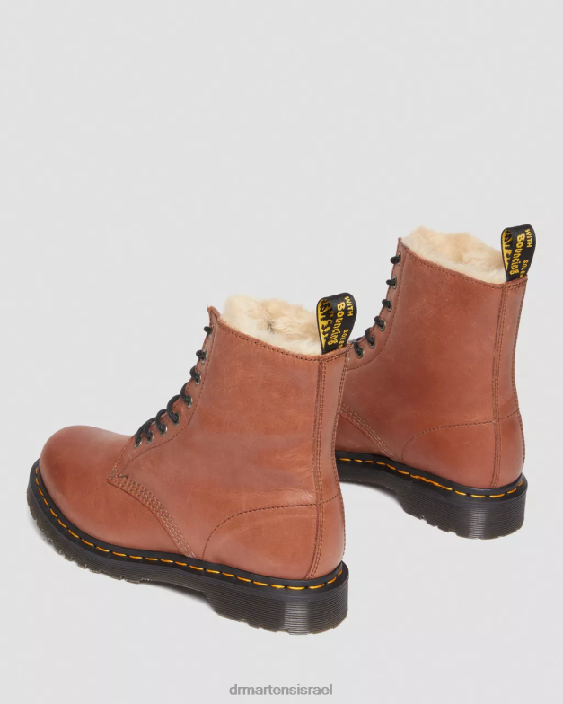 מגפי עור מצופים פרווה מלאכותית 1460 סרינה Dr. Martens מפרפר שיזוף הַנעָלָה N8BB825