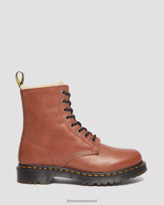 מגפי עור מצופים פרווה מלאכותית 1460 סרינה Dr. Martens מפרפר שיזוף הַנעָלָה N8BB825