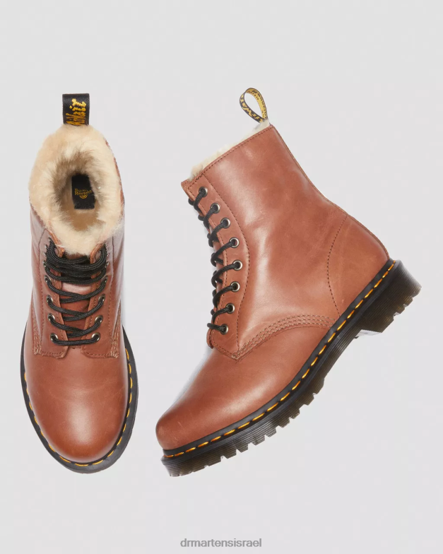 מגפי עור מצופים פרווה מלאכותית 1460 סרינה Dr. Martens מפרפר שיזוף הַנעָלָה N8BB825