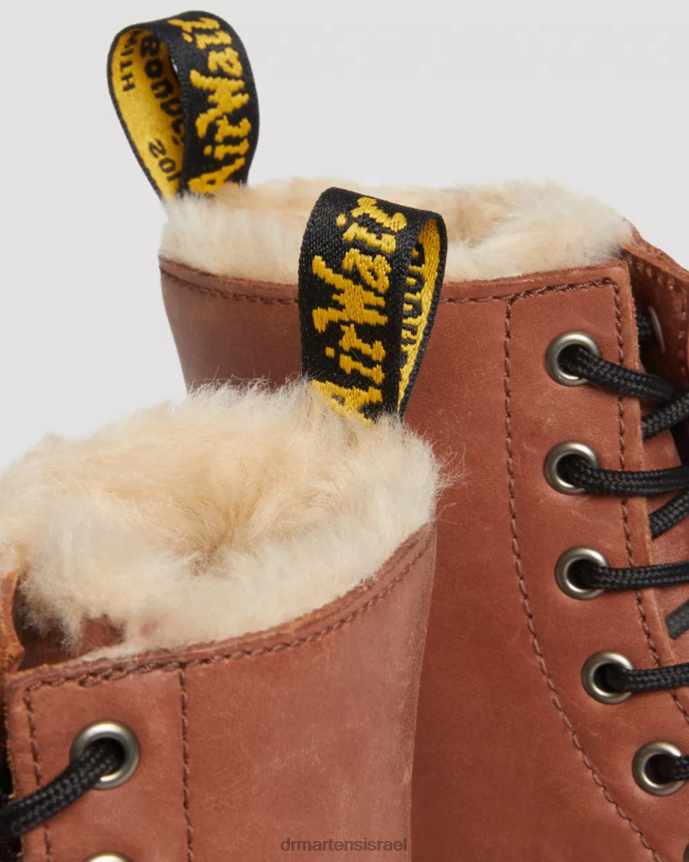 מגפי עור מצופים פרווה מלאכותית 1460 סרינה Dr. Martens מפרפר שיזוף הַנעָלָה N8BB825