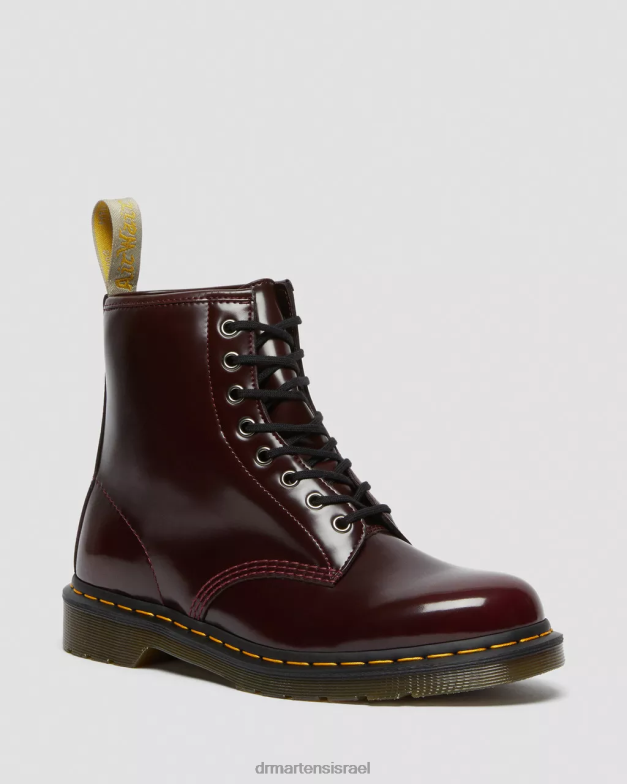מגפי שרוכים טבעוניים 1460 Dr. Martens דובדבן אדום אוקספורד לשפשף הַנעָלָה N8BB828