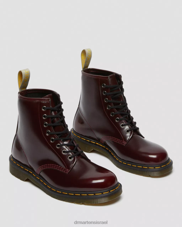מגפי שרוכים טבעוניים 1460 Dr. Martens דובדבן אדום אוקספורד לשפשף הַנעָלָה N8BB828