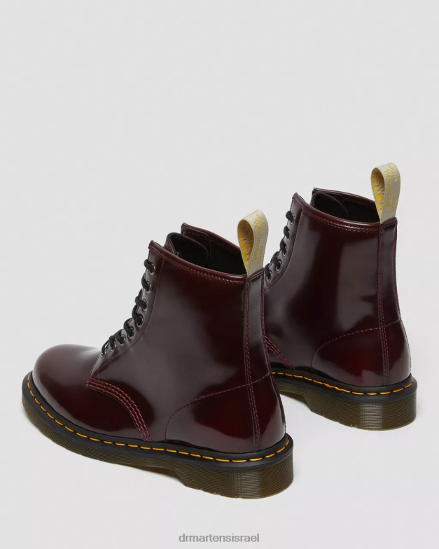 מגפי שרוכים טבעוניים 1460 Dr. Martens דובדבן אדום אוקספורד לשפשף הַנעָלָה N8BB828