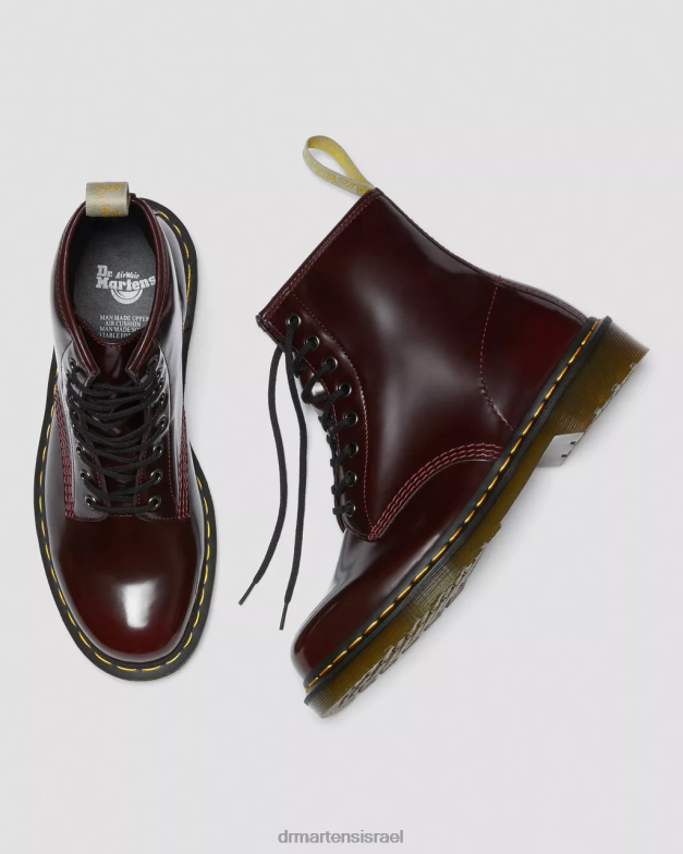 מגפי שרוכים טבעוניים 1460 Dr. Martens דובדבן אדום אוקספורד לשפשף הַנעָלָה N8BB828