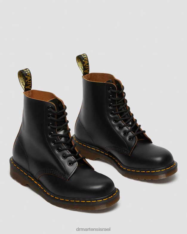 וינטג' 1460 תוצרת אנגליה מגפי שרוכים Dr. Martens קווילון שחור הַנעָלָה N8BB829