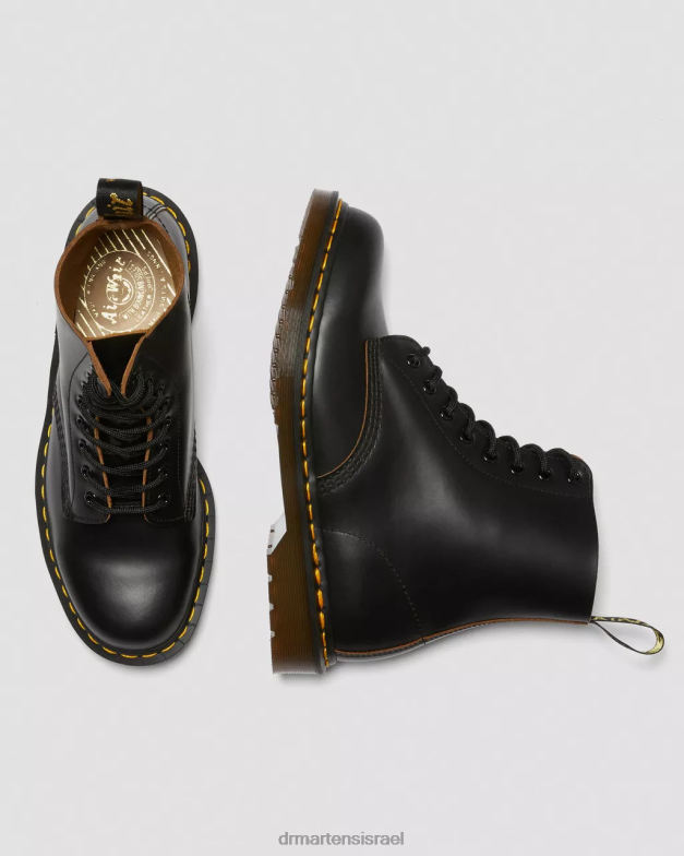 וינטג' 1460 תוצרת אנגליה מגפי שרוכים Dr. Martens קווילון שחור הַנעָלָה N8BB829
