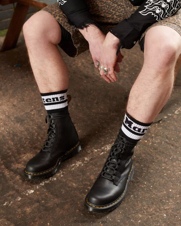1460 פסקל תוצרת אנגליה מגפי ג'ילי Dr. Martens סירה שחורה ואטאקמה הַנעָלָה N8BB8384