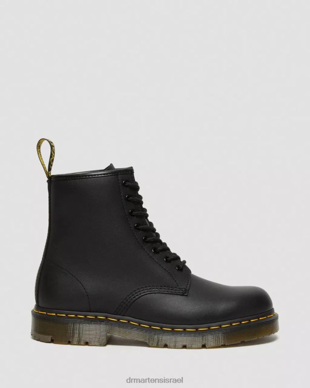 מגפי שרוכים מעור 1460 עמידים בהחלקה Dr. Martens דגן מלא תעשייתי שחור הַנעָלָה N8BB8386