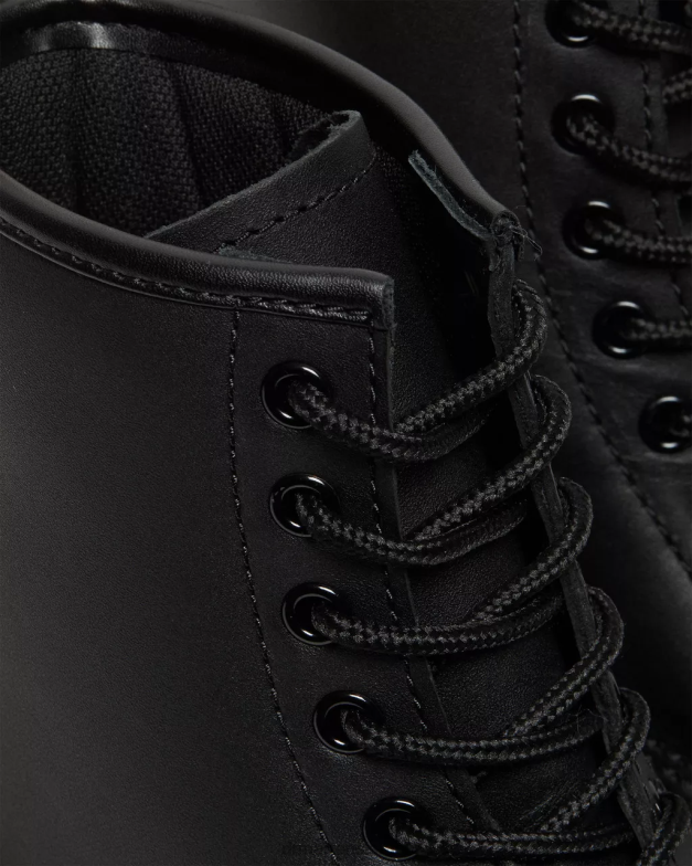 מגפי שרוכים מעור 1460 עמידים בהחלקה Dr. Martens דגן מלא תעשייתי שחור הַנעָלָה N8BB8386