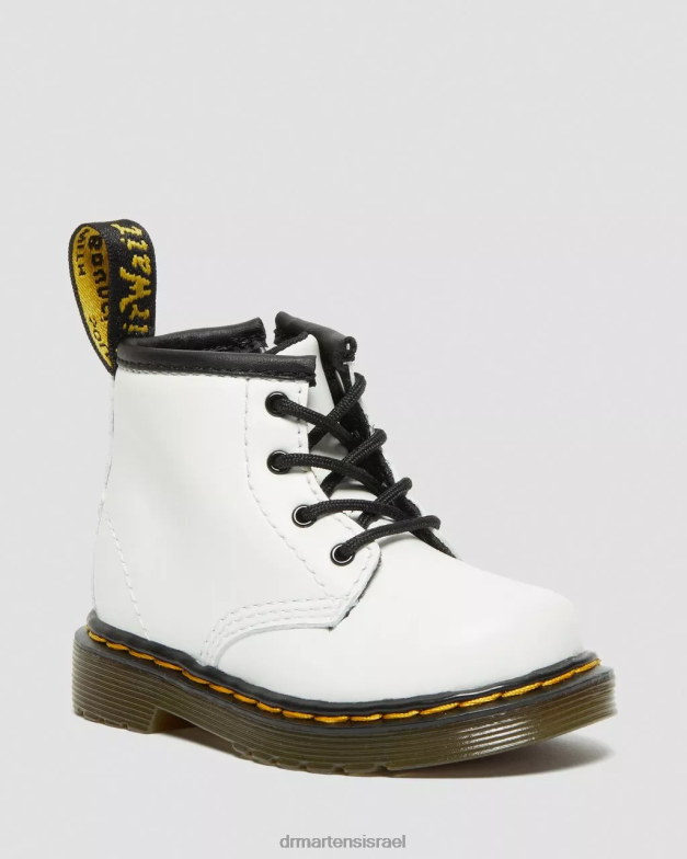 מגפי שרוכים מעור תינוקות 1460 Dr. Martens רומאריו לבן הַנעָלָה N8BB8393