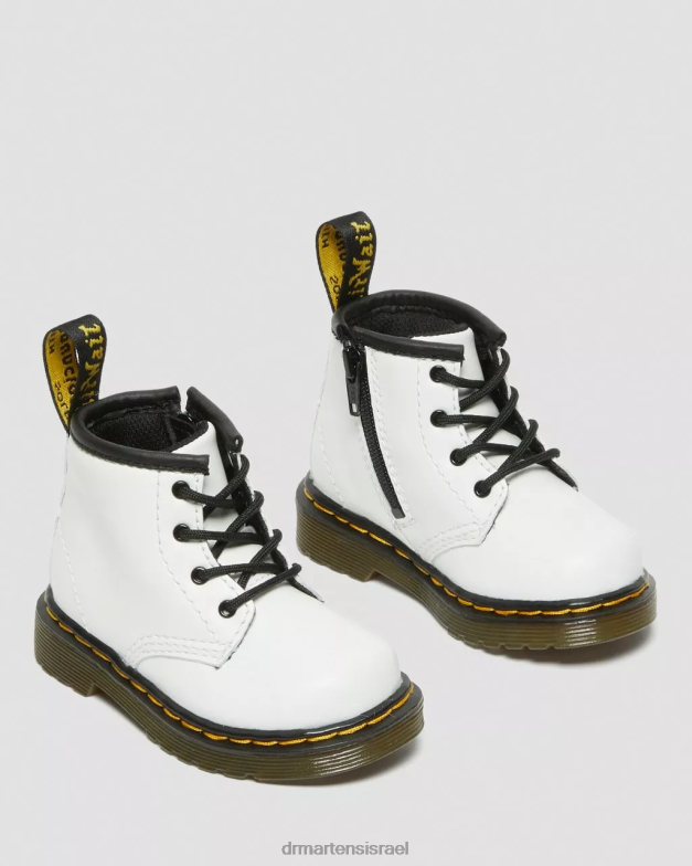 מגפי שרוכים מעור תינוקות 1460 Dr. Martens רומאריו לבן הַנעָלָה N8BB8393