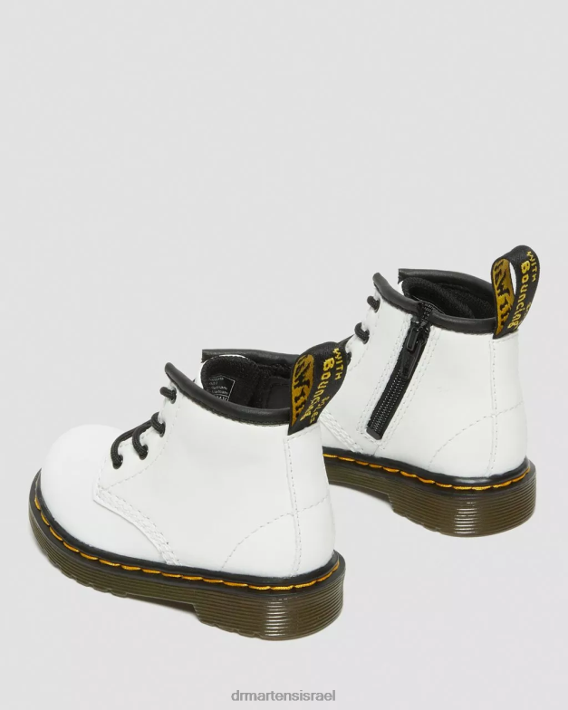 מגפי שרוכים מעור תינוקות 1460 Dr. Martens רומאריו לבן הַנעָלָה N8BB8393