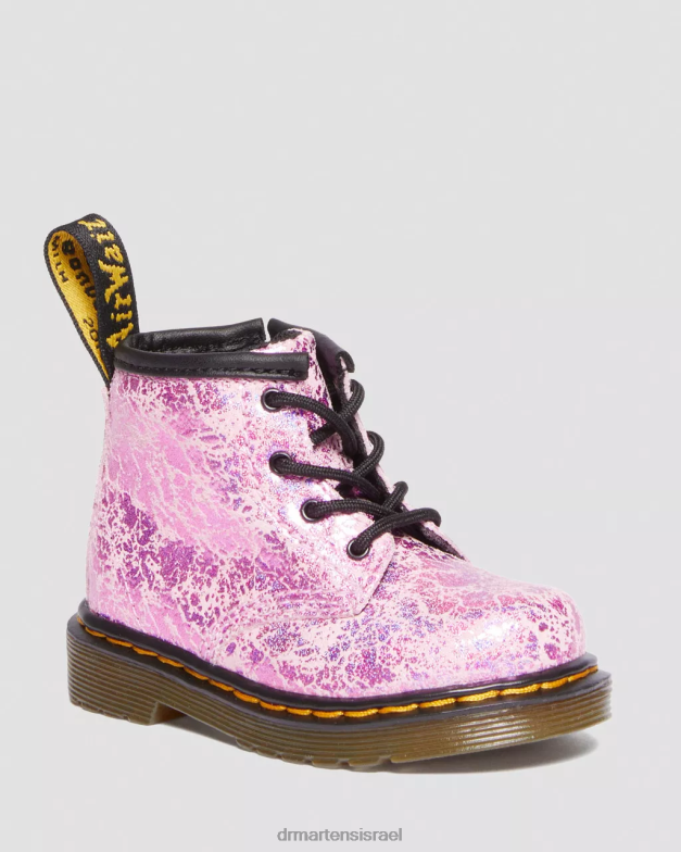 מגפי שרוכים מתכתיים 1460 לתינוקות Dr. Martens קרינקל דיסקו ורוד הַנעָלָה N8BB8398