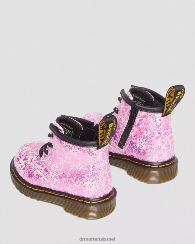 מגפי שרוכים מתכתיים 1460 לתינוקות Dr. Martens קרינקל דיסקו ורוד הַנעָלָה N8BB8398