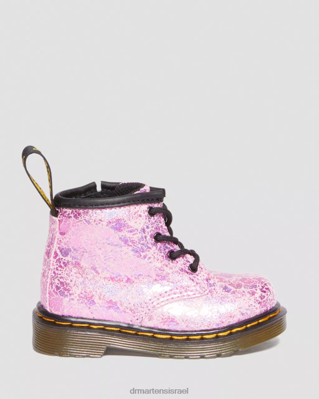 מגפי שרוכים מתכתיים 1460 לתינוקות Dr. Martens קרינקל דיסקו ורוד הַנעָלָה N8BB8398