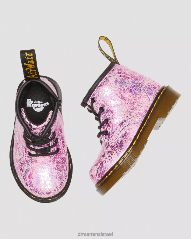מגפי שרוכים מתכתיים 1460 לתינוקות Dr. Martens קרינקל דיסקו ורוד הַנעָלָה N8BB8398