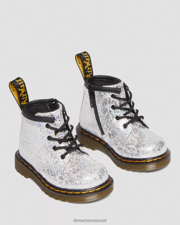 מגפי שרוכים מתכתיים 1460 לתינוקות Dr. Martens קרינקל דיסקו מטאלי אפור הַנעָלָה N8BB8399