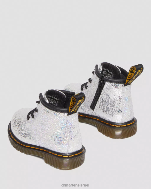 מגפי שרוכים מתכתיים 1460 לתינוקות Dr. Martens קרינקל דיסקו מטאלי אפור הַנעָלָה N8BB8399