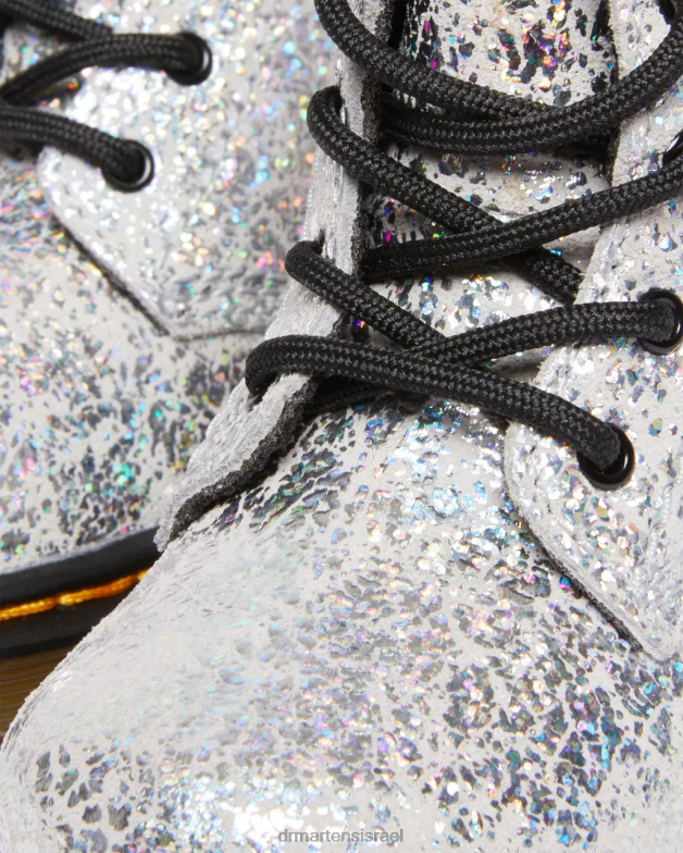 מגפי שרוכים מתכתיים 1460 לתינוקות Dr. Martens קרינקל דיסקו מטאלי אפור הַנעָלָה N8BB8399