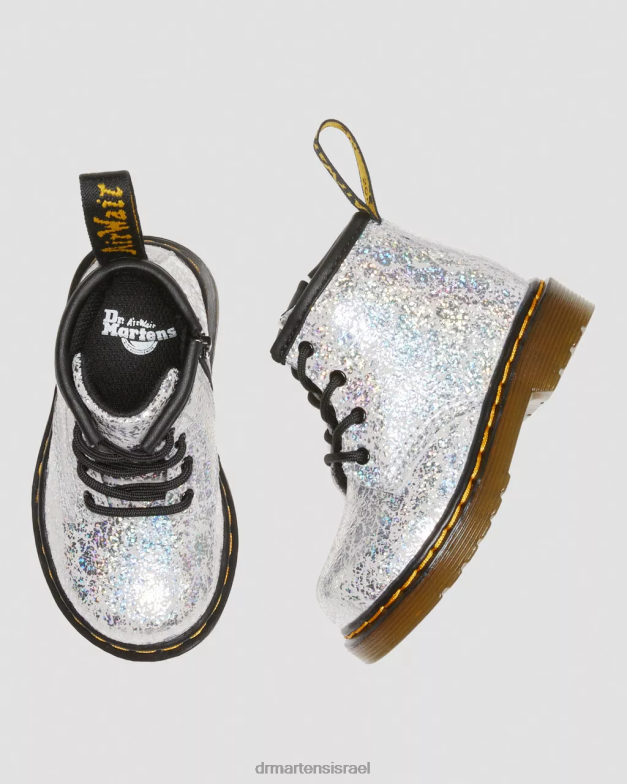 מגפי שרוכים מתכתיים 1460 לתינוקות Dr. Martens קרינקל דיסקו מטאלי אפור הַנעָלָה N8BB8399