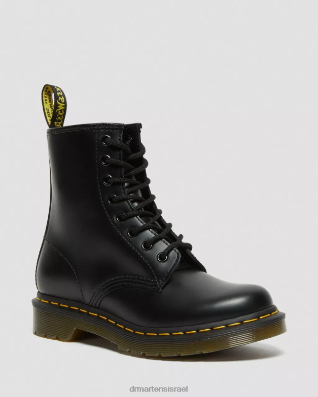 מגפי שרוכים מעור חלק 1460 Dr. Martens שחור חלק הַנעָלָה N8BB84