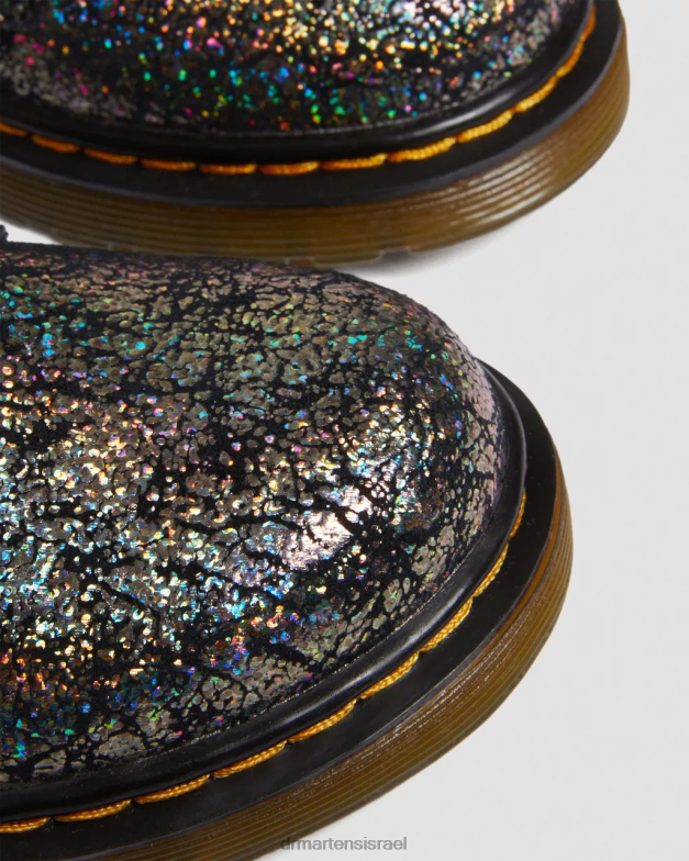 מגפי שרוכים מתכתיים 1460 לתינוקות Dr. Martens קמט דיסקו שחור הַנעָלָה N8BB8400