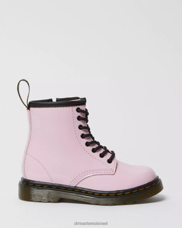 מגפי שרוכים מעור לקט לפעוט 1460 Dr. Martens לוצידו ורוד בהיר ומנורת פטנט הַנעָלָה N8BB8407