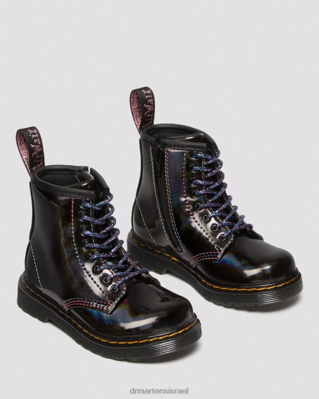 מגפי שרוכים לפעוטות 1460 נצנצים Dr. Martens מופע אור שחור הַנעָלָה N8BB8409