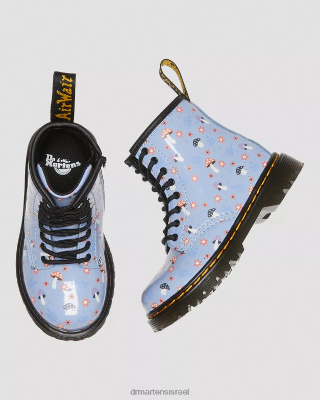 מגפי שרוכים בפטנט 1460 לפעוטות Dr. Martens זן כחול לוצידו ומנורת פטנטים הַנעָלָה N8BB8412
