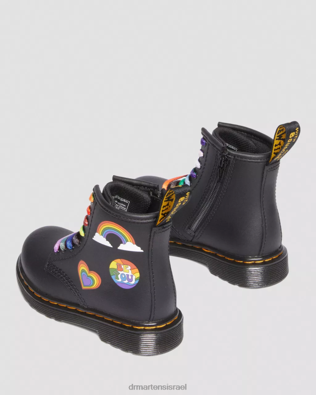 פעוט 1460 למגפי שרוכים מעור גאווה Dr. Martens הידרו שחור הַנעָלָה N8BB8416