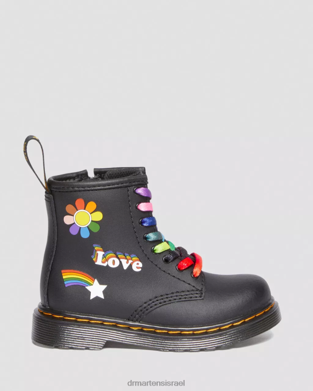 פעוט 1460 למגפי שרוכים מעור גאווה Dr. Martens הידרו שחור הַנעָלָה N8BB8416