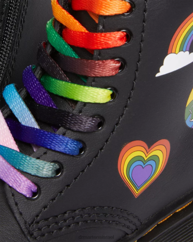 פעוט 1460 למגפי שרוכים מעור גאווה Dr. Martens הידרו שחור הַנעָלָה N8BB8416