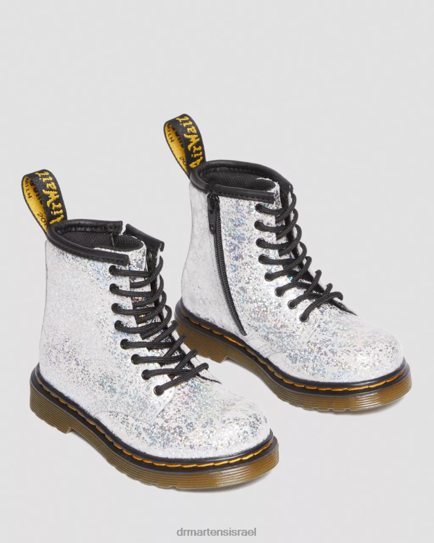 מגפי שרוכים מתכתיים לפעוט 1460 Dr. Martens קרינקל דיסקו מטאלי אפור הַנעָלָה N8BB8417