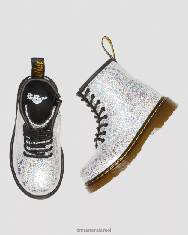 מגפי שרוכים מתכתיים לפעוט 1460 Dr. Martens קרינקל דיסקו מטאלי אפור הַנעָלָה N8BB8417