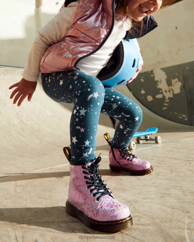 מגפי שרוכים מתכתיים לפעוט 1460 Dr. Martens קרינקל דיסקו ורוד הַנעָלָה N8BB8418