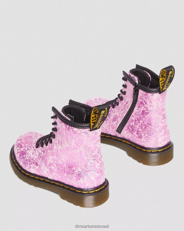 מגפי שרוכים מתכתיים לפעוט 1460 Dr. Martens קרינקל דיסקו ורוד הַנעָלָה N8BB8418
