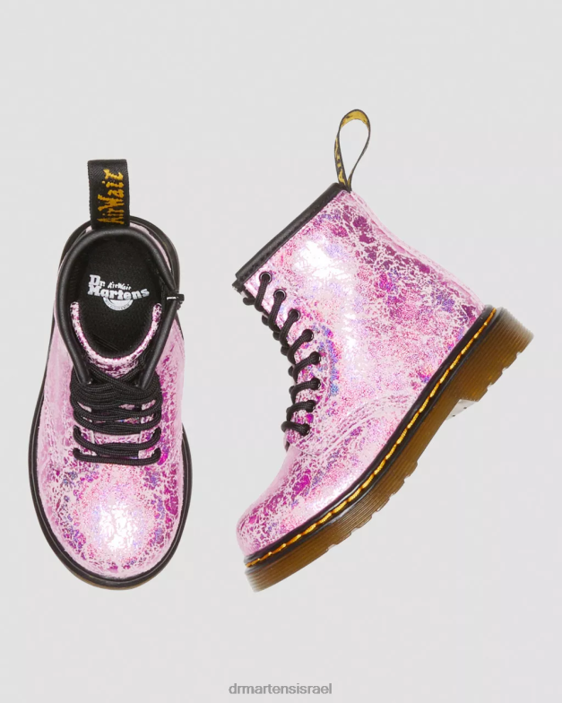 מגפי שרוכים מתכתיים לפעוט 1460 Dr. Martens קרינקל דיסקו ורוד הַנעָלָה N8BB8418